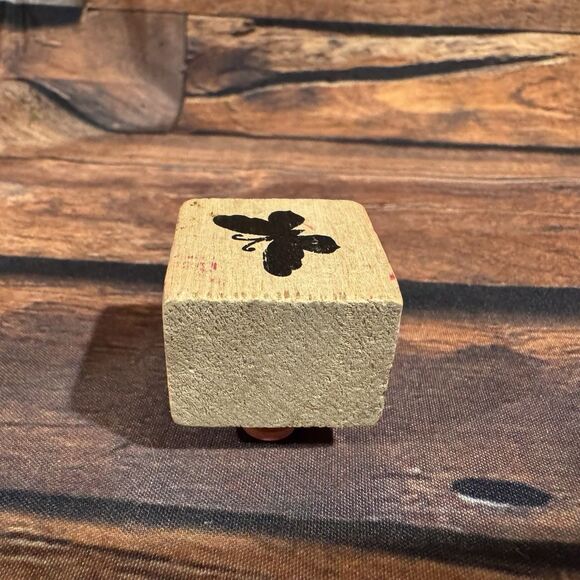 Butterfly Silhouette Rubber Stamp Wood Mounted Insect Nature Garden Craft Art - Picture 5 of 9